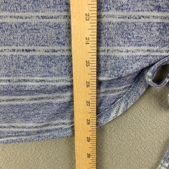 Pullover Sweater Womens Extra Large Blue Stretch Thin Striped Shirt Side Tie - Picture 9 of 13
